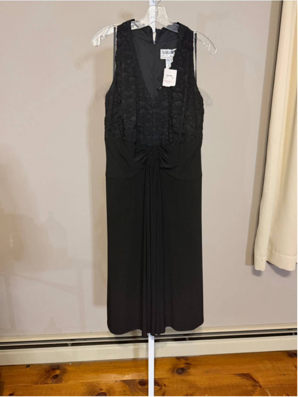 Jessica Howard Women's Black Lace Sleeveless Dress Size 16W